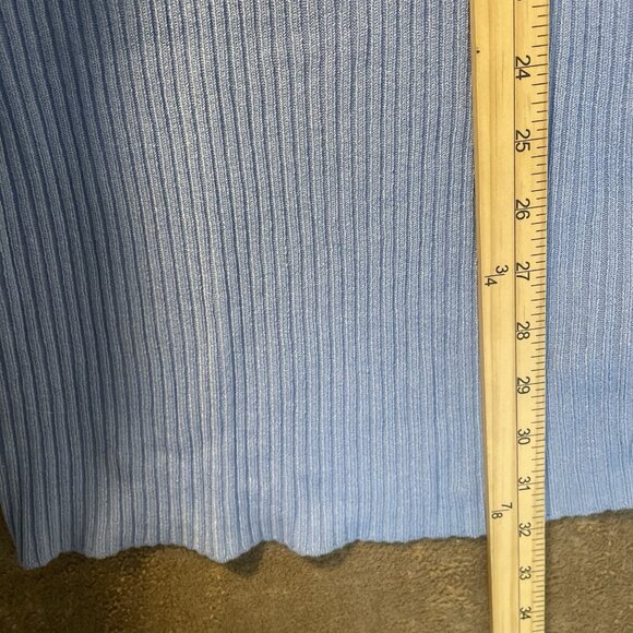 H&M Dress Womens Medium Light Blue Ribbed Knit Racer Back Sleeveless Knee Tank - Picture 6 of 6